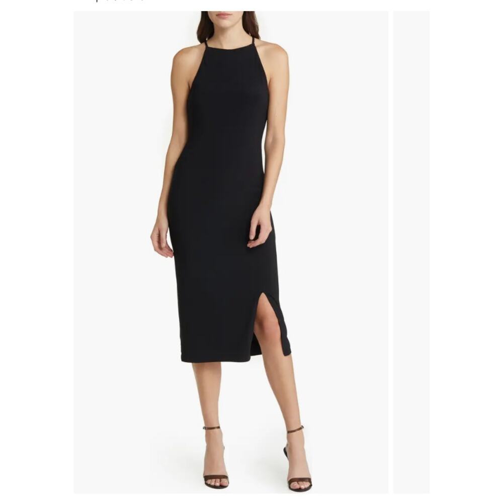 Chelsea28 Cross Back Black Sleeveless Midi Dress Size xs - Picture 6 of 7